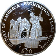 20 Dollars Prohibition, Liberia, 2001 reverse image