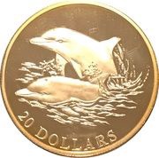 20 Dollars Dolphins, Liberia, 2001 reverse image