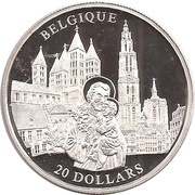 20 Dollars Belgium, Liberia, 2001 reverse image