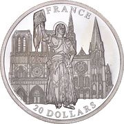 20 Dollars France, Liberia, 2001 reverse image