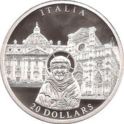 20 Dollars Italy, Liberia, 2001 reverse image