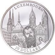 20 Dollars Luxembourg, Liberia, 2001 reverse image