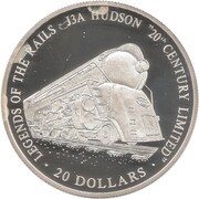 20 Dollars J3A Hudson "20th Century Limited", Liberia, 2002 reverse image