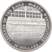 20 Dollars McKeen Windsplitter, Liberia, 2002 reverse image
