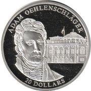 20 Dollars Adam Oehlenschläger, Liberia, 2003 reverse image
