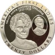 20 Dollars Grace Coolidge, Liberia, 2003 reverse image