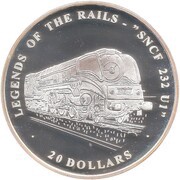 20 Dollars SNCF 232 U1, Liberia, 2003 reverse image
