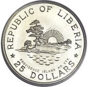 25 Dollars 70th Birthday of President Tubman; Pattern obverse image