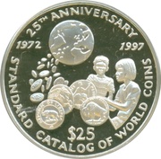 25 Dollars Standard Catalog of World Coins, Liberia, 1997 reverse image