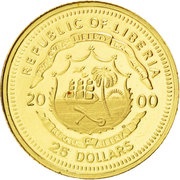 25 Dollars Tutankhamun obverse image