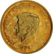 25 Dollars President John F. Kennedy reverse image