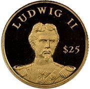 25 Dollars Ludwig II, Liberia, 2000 reverse image