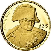 25 Dollars Napoléon Bonaparte, Liberia, 2000 reverse image