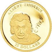 25 Dollars Albert Einstein, Liberia, 2001 reverse image