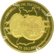 25 Dollars German Mark, Liberia, 2001 reverse image