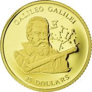 25 Dollars Galileo Galilei, Liberia, 2001 reverse image