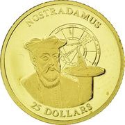 25 Dollars Nostradamus, Liberia, 2001 reverse image