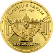 25 Dollars Election of Pope Benedict XVI reverse image