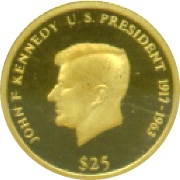 25 Dollars John F. Kennedy, Liberia, 2006 reverse image