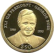 50 Dollars George Bush, Liberia, 2002 reverse image