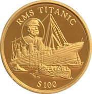 100 Dollars RMS Titanic, Liberia, 1998 reverse image