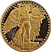 100 Dollars Winged Lady Liberty, Liberia, 2002 reverse image