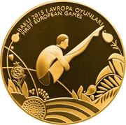 100 Manat Diving, Azerbaijan, 2015 reverse image