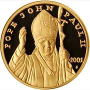 2500 Dollars Pope John Paul II, Liberia, 2001 reverse image
