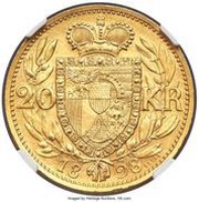 20 Kronen - Johann II Pattern reverse image
