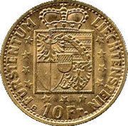 10 Franken - Franz Josef II reverse image