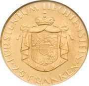 25 Franken - Franz Josef II National Bank reverse image