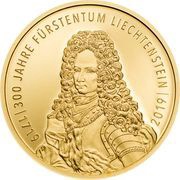 25 Franken - Anton Florian 300 Year Liechtenstein obverse image