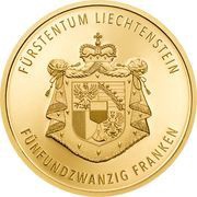 25 Franken - Anton Florian 300 Year Liechtenstein reverse image