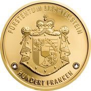 100 Franken - Anton Florian 300 Year Liechtenstein reverse image