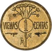 1 Centas reverse image