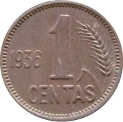 1 Centas reverse image