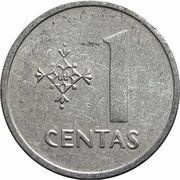 1 Centas reverse image
