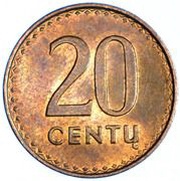 20 Centų reverse image