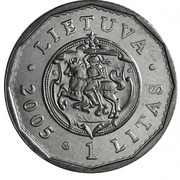 1 Litas Re-building of Royal Palace obverse image