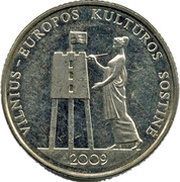 1 Litas Vilnius European Capital reverse image