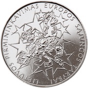 1 Litas Presidency of the European Union Council reverse image