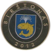 2 Litai Birštonas; colourized reverse image