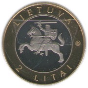 2 Litai Neringa; colourized obverse image