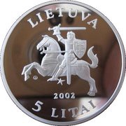 5 Litai Endangered Wildlife - Lithuanian Barn Owl obverse image