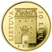 10 Litų Gate of Dawn (Ostra Brama) obverse image