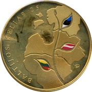 25 Litai Baltic Way reverse image