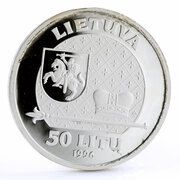 50 Litų Gediminas, the Grand Duke of Lithuania obverse image