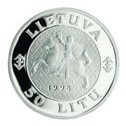 50 Litų Algirdas, the Grand Duke of Lithuania obverse image