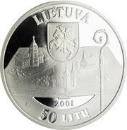 50 Litų Motiejus Valančius obverse image