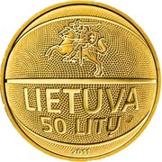50 Litų European Basketball Championship obverse image